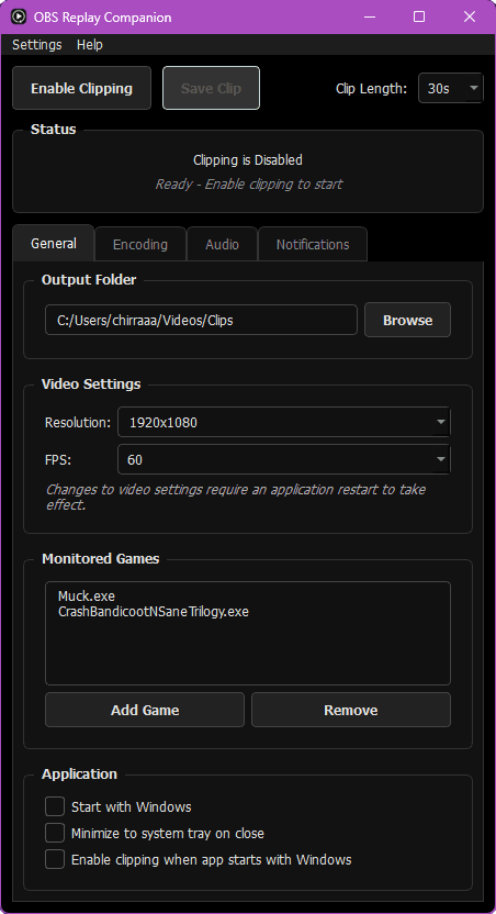 OBS Replay Companion Screenshot